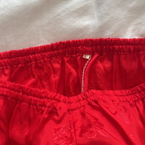 Vintage Chinese red pajamas with embroidery. - Picture 7 of 14